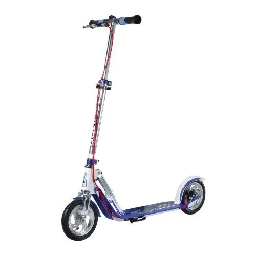 HUDORA Trottinette Grande Roues AIR 205 Double Frein Argent et Bleu