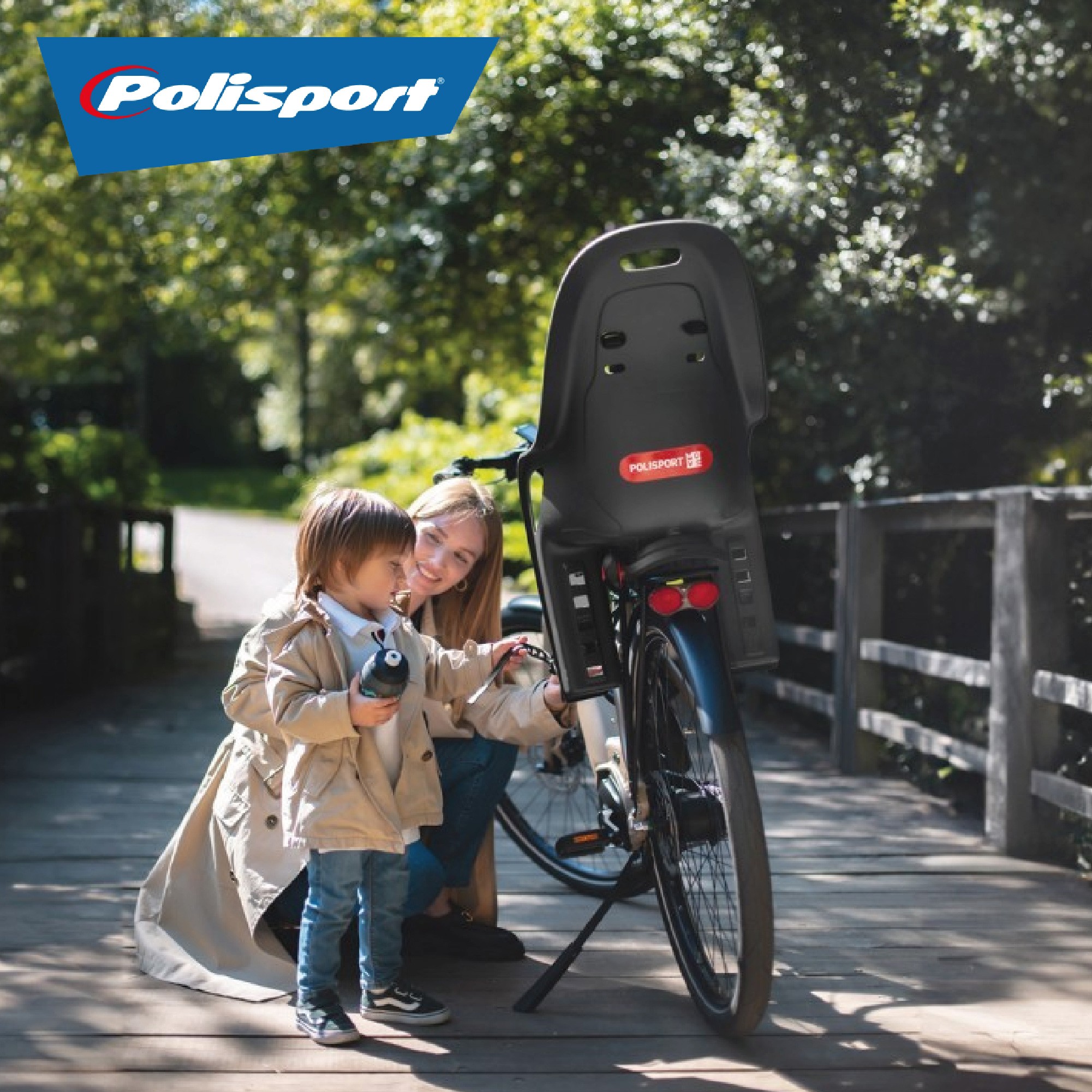 Polisport porte bébé boodie fixation porte-bagage gris/argent