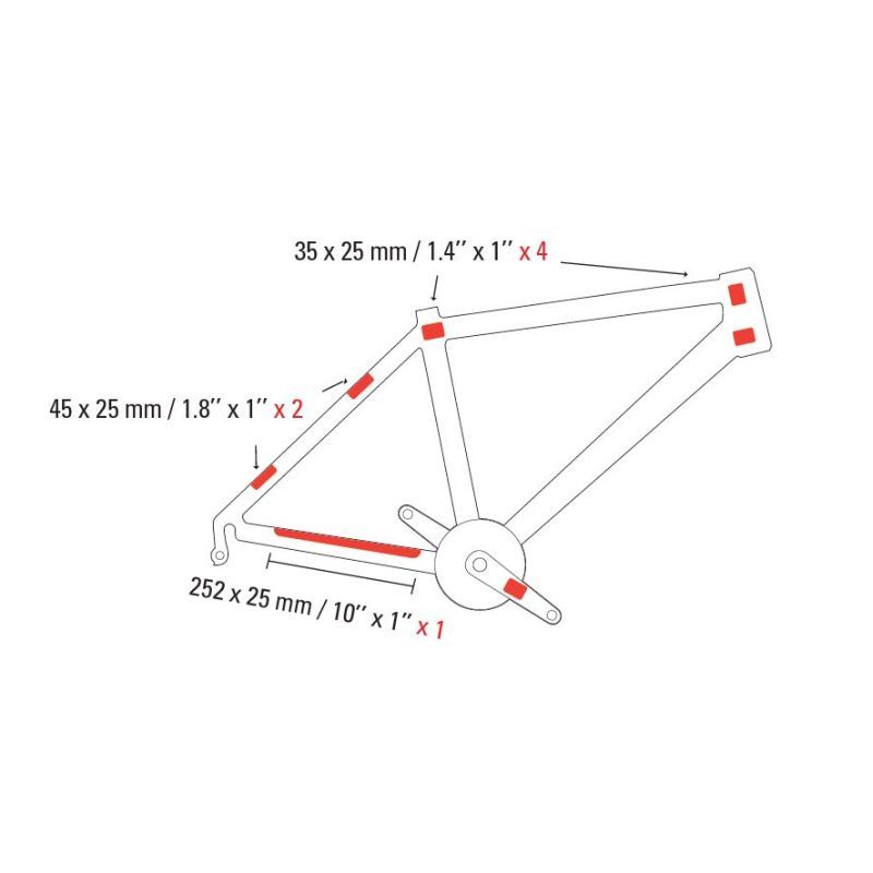 Zefal protection cadre skin armor s invisible pour cadre brillant (planche de 12 pieces)