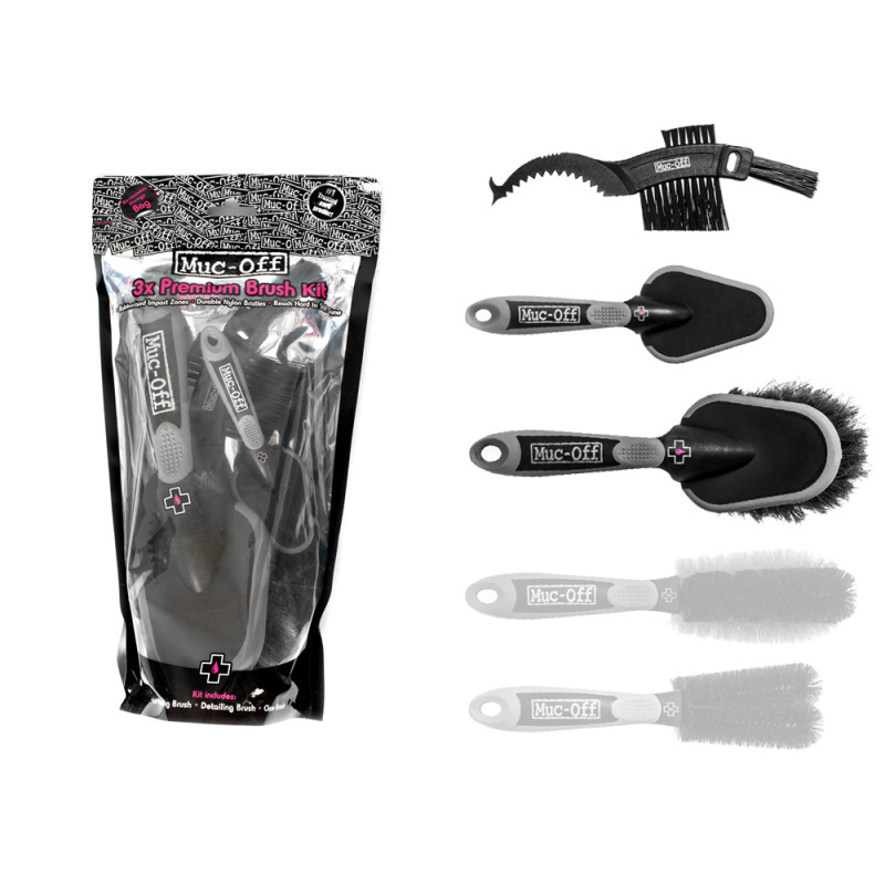 Muc off kit de 3 brosses premium