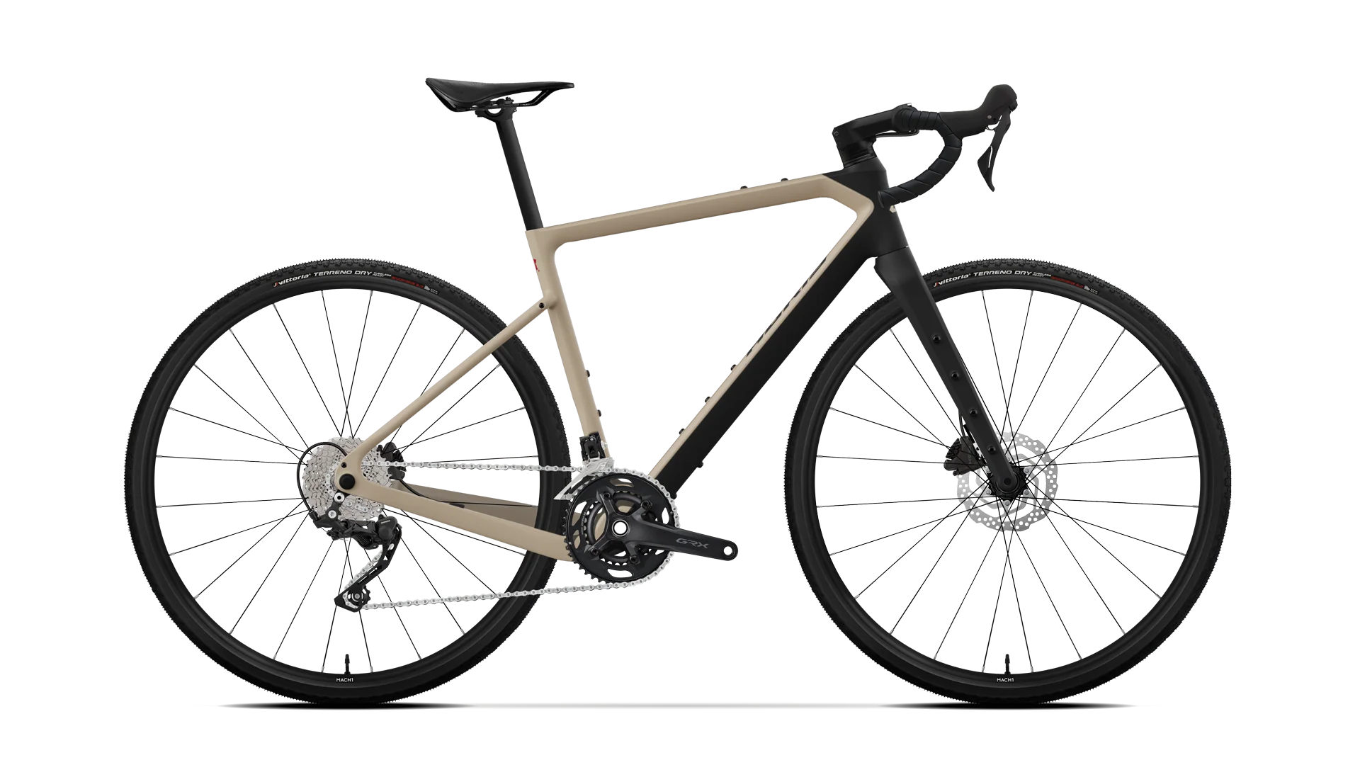 Vélo gravel Adris l'aventure, shimano grx400 10v beige sable