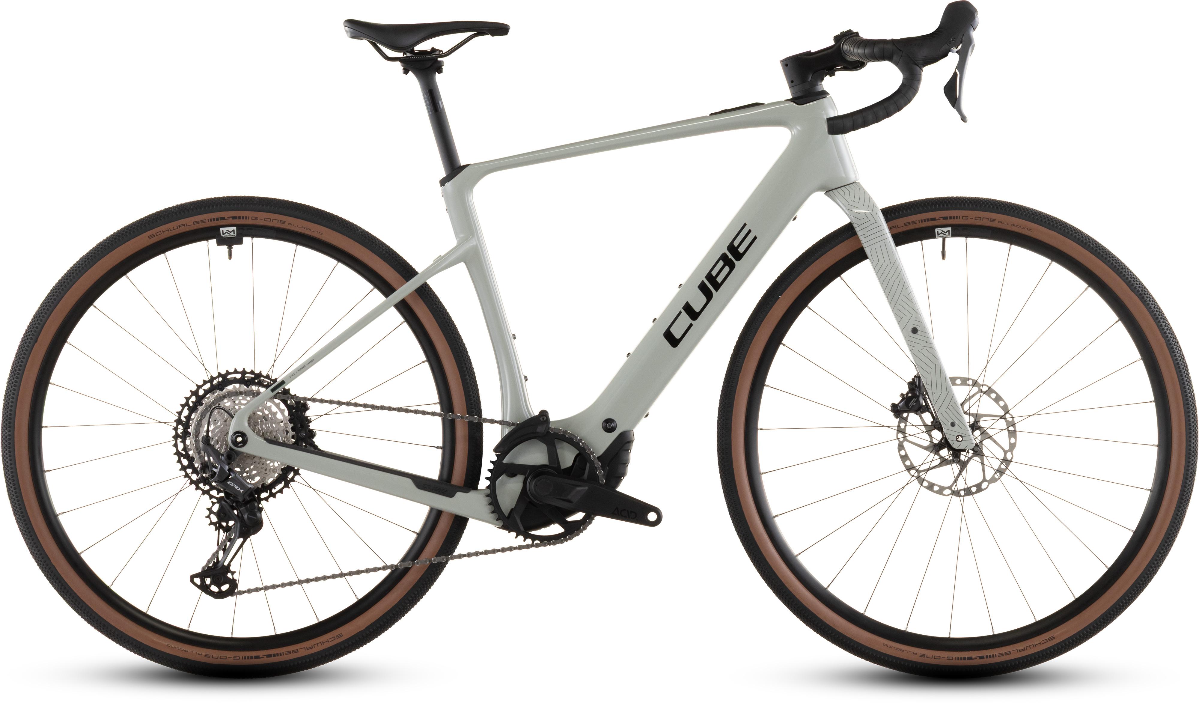 Vélo gravel électrique Cube nuroad hybrid c:62 race 400x reedbeige´n´black