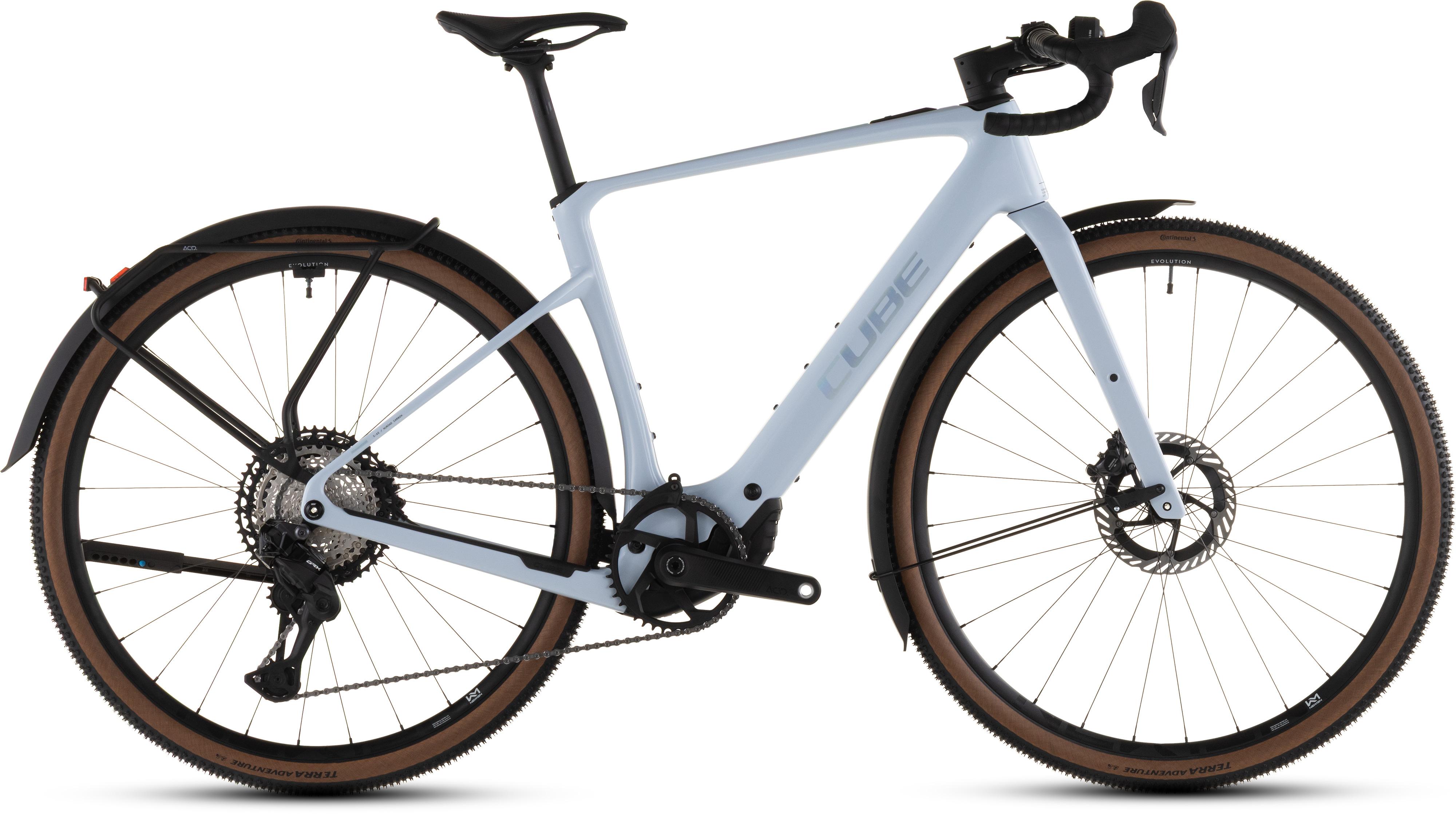 Vélo gravel électrique Cube nuroad hybrid c:62 slx 400x fe iceblue´n´prism