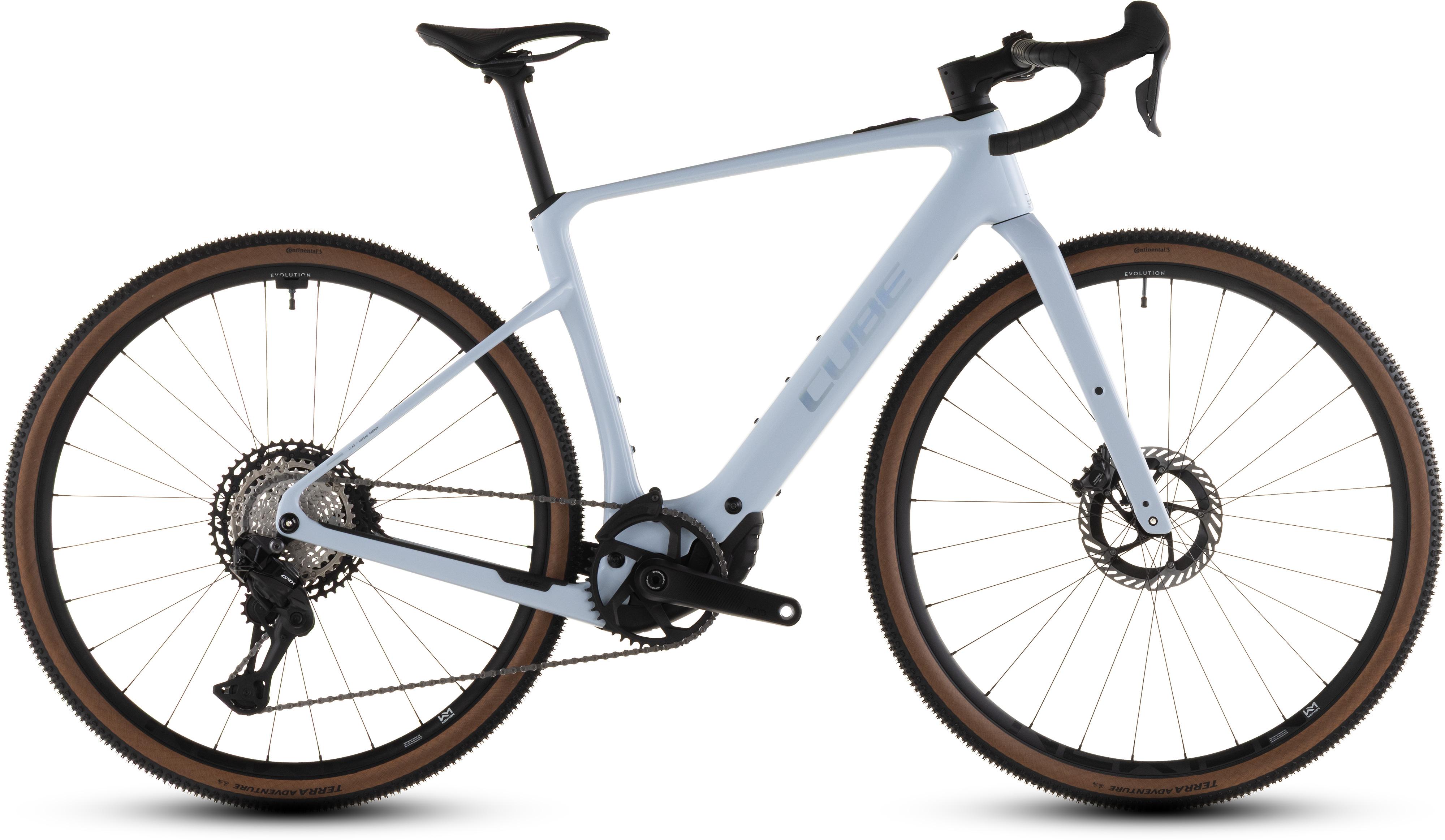 Vélo gravel électrique Cube nuroad hybrid c:62 slx 400x iceblue´n´prism