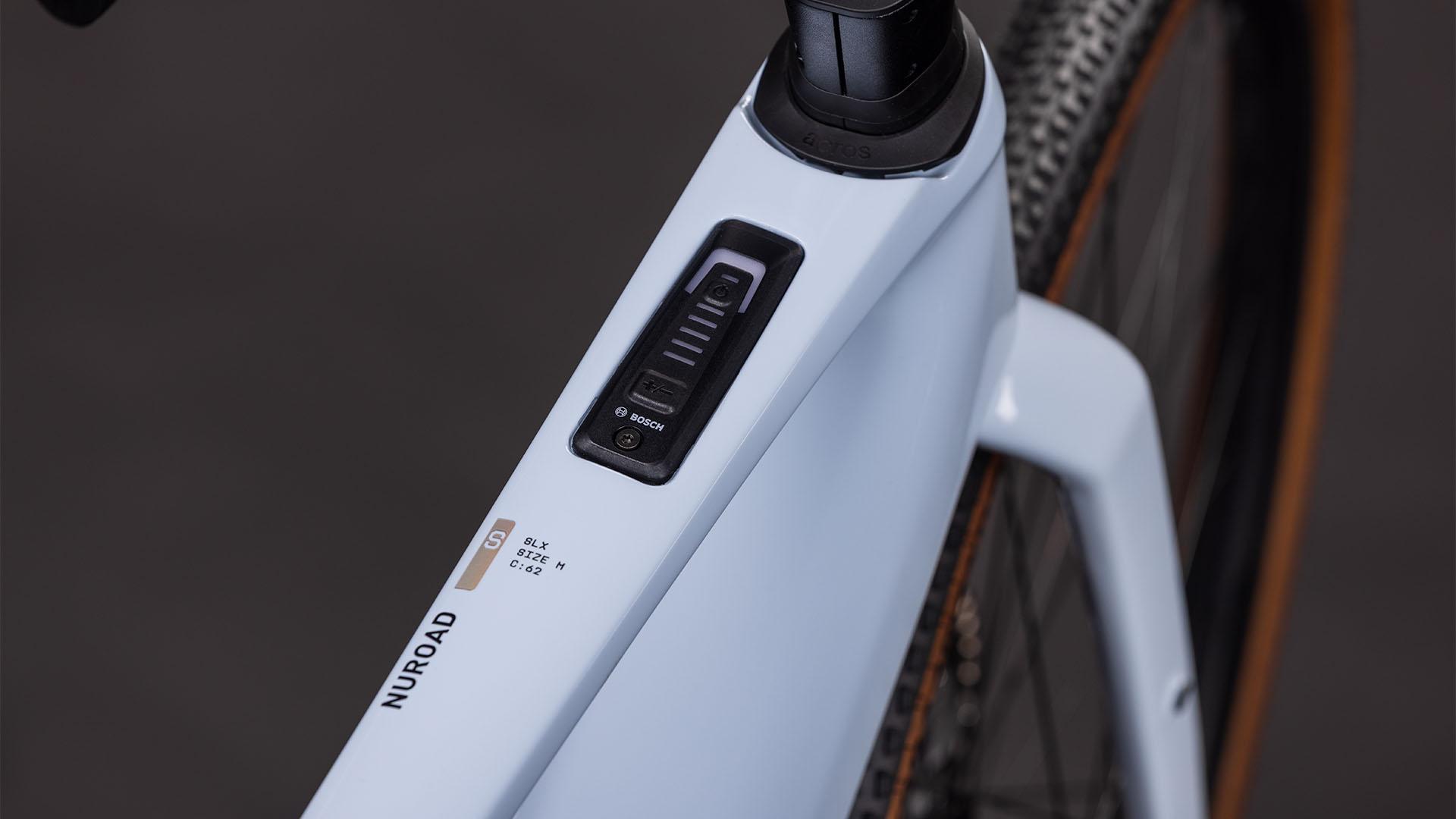 Vélo gravel électrique Cube nuroad hybrid c:62 slx 400x iceblue´n´prism