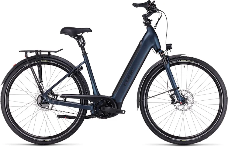 Vélo de ville électrique Cube Supreme Hybrid SLT – 625 wh – Noir Minuit – Cadre bas