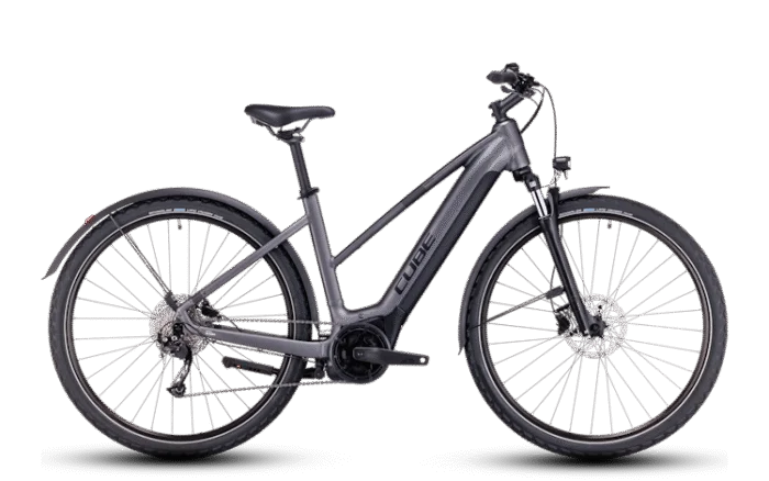 Vélo de ville électrique Cube Nuride Hybrid Performance Allroad 625 wh – Cadre Trapèze – Graphite/Noir