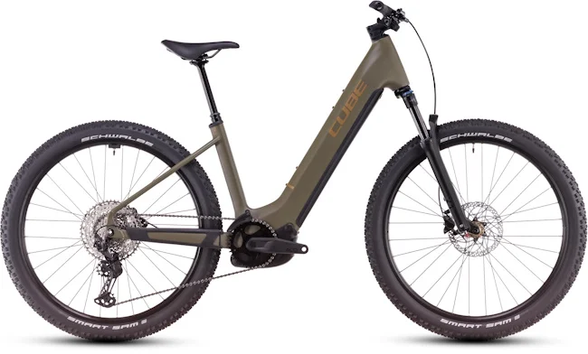 Vtt électrique Cube reaction hybrid pro 600 easy entry (olive poussiéreux et or)