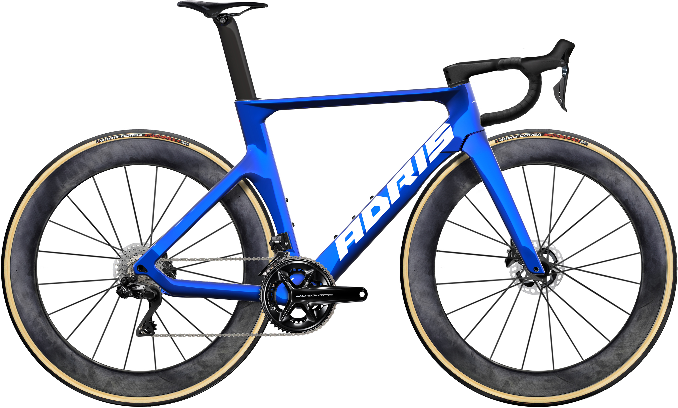 Vélo route Adris vélo route le vitesse dura-ace di2 12v bleu chrome