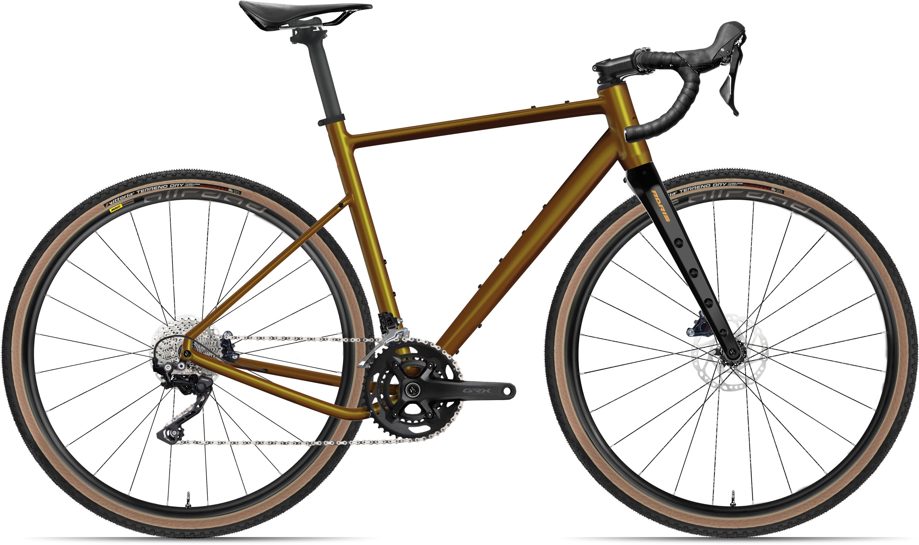 Vélo gravel Adris le vadrouille, shimano grx400 10v vert anglais